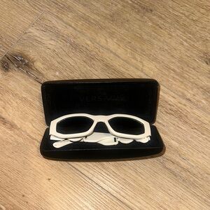 Versace White Sunglasses with Black Lenses
